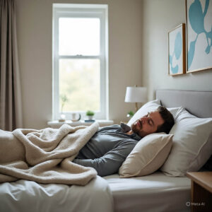 Cozy bedroom with peaceful sleep vibes.